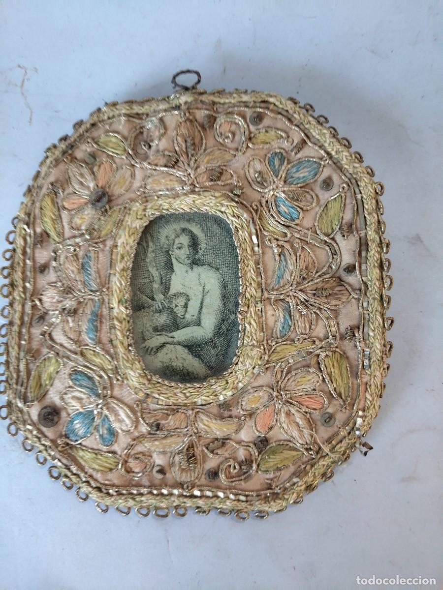 Antig&uuml;edades: Antiguo relicario S.XVIII Pp XIX trabajo conventual San Juan Bautista