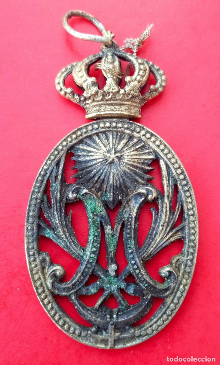 Antig&uuml;edades: Gran Medalla Antigua Anagrama Virgen Mar&iacute;a.