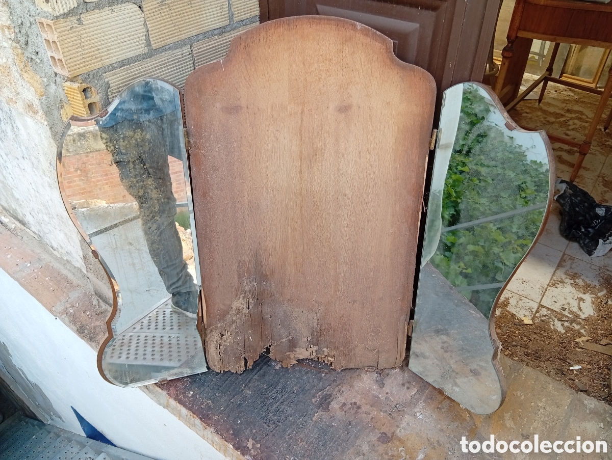 Antig&uuml;edades: Tr&iacute;ptico de espejo con perfil - Foto 5