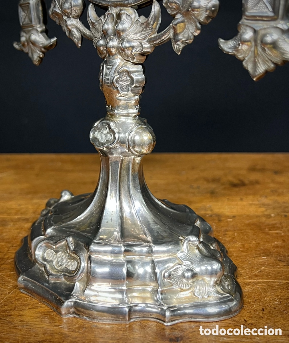Antig&uuml;edades: Custodia de plata repujada. Siglo XIX - Foto 10