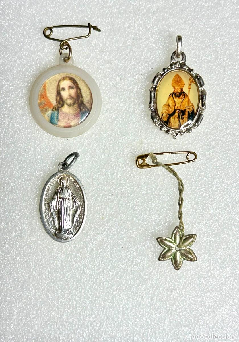 Antig&uuml;edades: 4028.Lote de 4 medallas religiosas antiguas