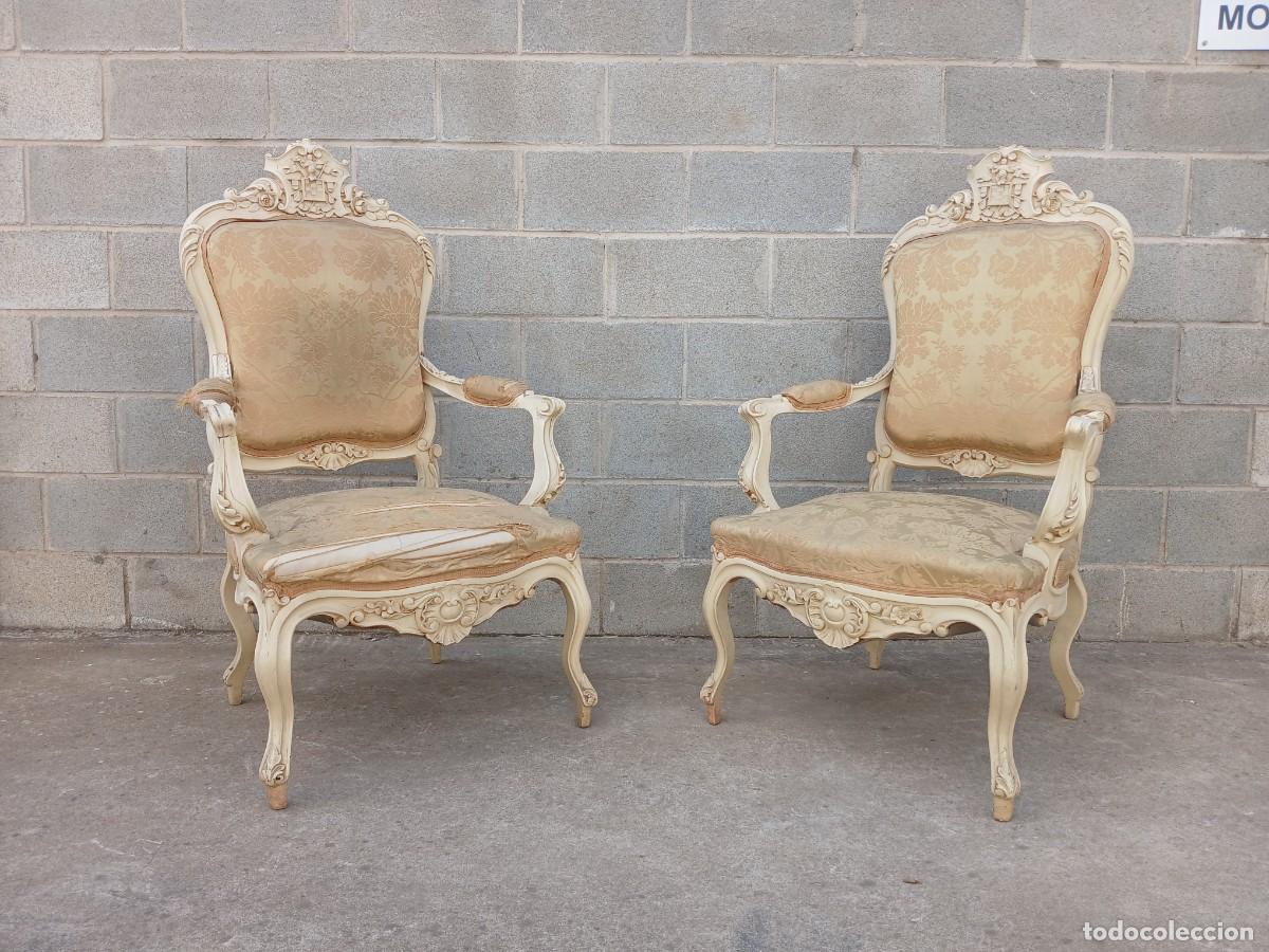 Antig&uuml;edades: 2 dos sillones antiguos estilo Luis XV.
