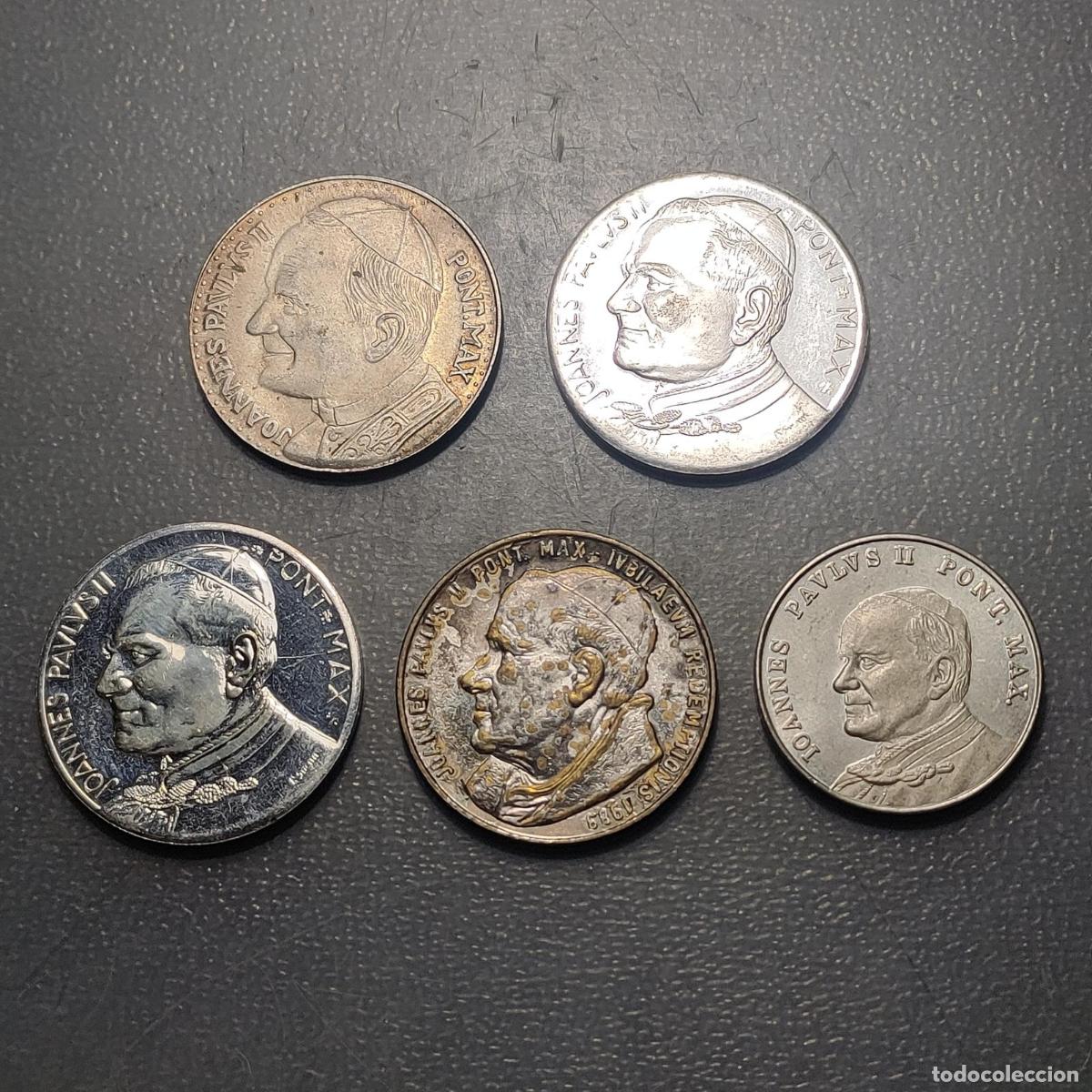 Antig&uuml;edades: PAPA JUAN PABLO II LOTE DE 5 MEDALLAS