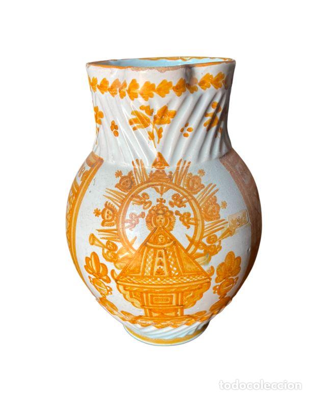 Antig&uuml;edades: ANTIGUA JARRA O BOTE DE CER&Aacute;MICA DE TALAVERA. SERIE DE LA VIRGEN DEL PRADO. ESPA&Ntilde;A. SIGLO XIX.