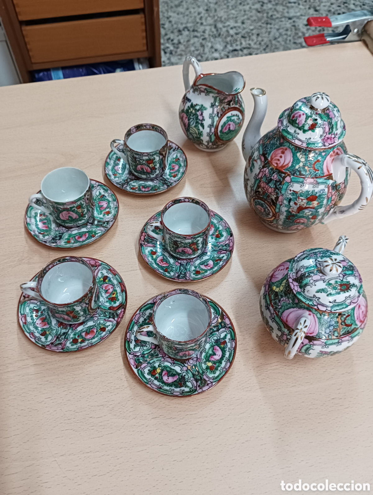 Antiques: Juego caf&eacute; porcelana de Macau