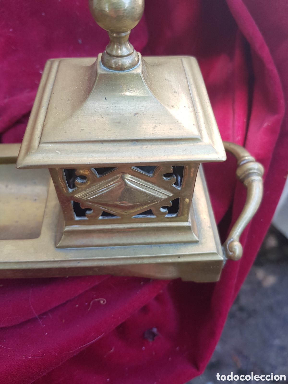 Antig&uuml;edades: ANTIGUO TINTERO DE BRONCE - Foto 4