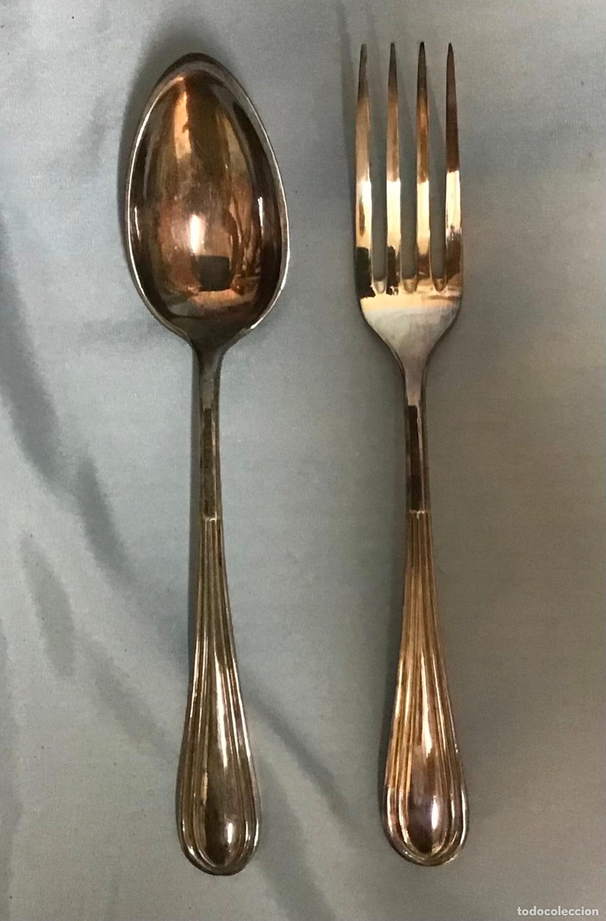 Antig&uuml;edades: JUEGO DE CUBIERTOS PLATA MENESES - Foto 4