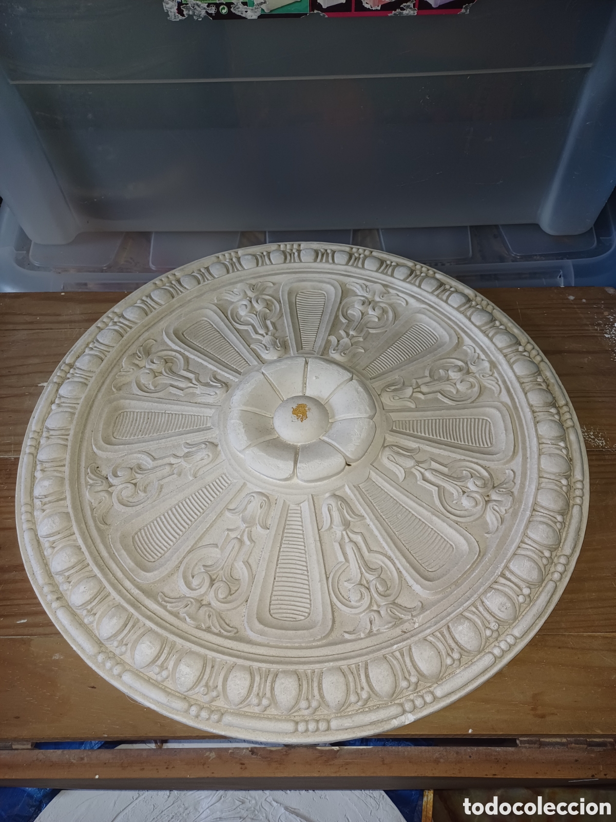 Oggetti Antichi: Antiguo roseton yeso medallon plafon techo