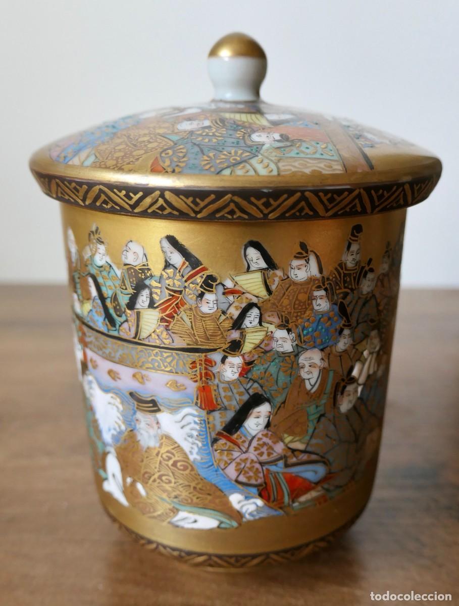 Antiquit&auml;ten: taza ceremonial para t&eacute; con tapa (Yunomi) de porcelana japonesa o tazas de boda, ceremoniales