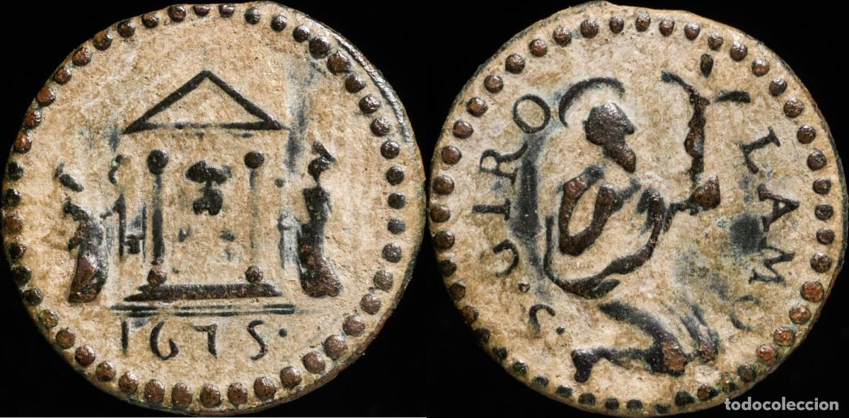 Antiguidades: Medalla Religiosa, Siglos XVI-XVII, Puerta Santa, Jubileo 1675 - 20 mm
