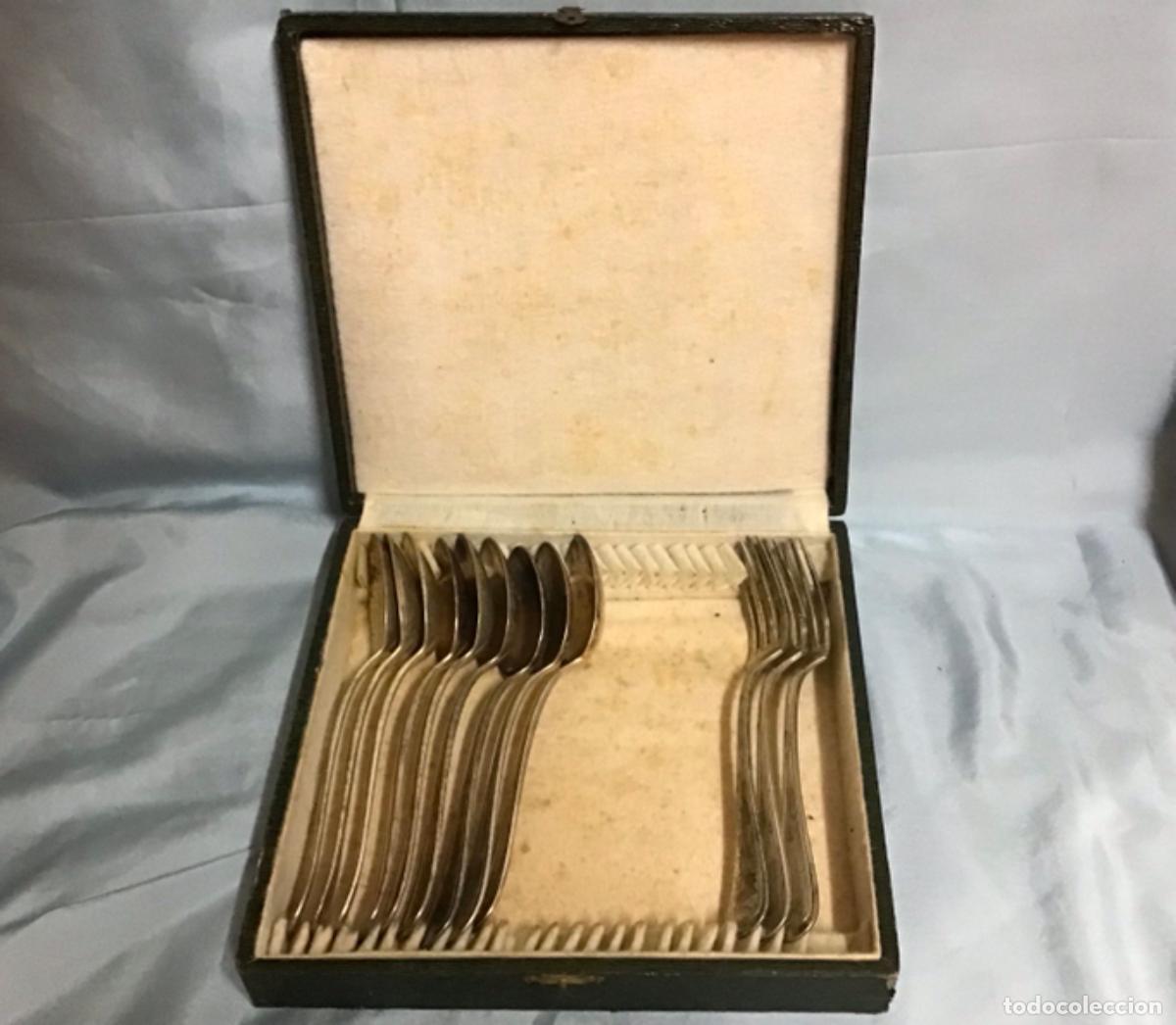 Antig&uuml;edades: ESTUCHE DE CUBIERTOS PLATEADOS APOLLO - Foto 1