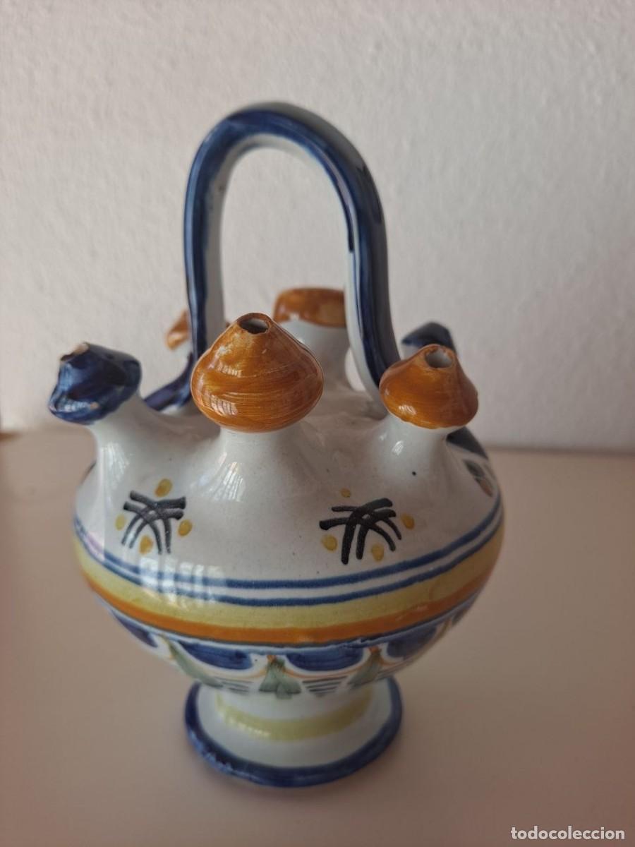 Antig&uuml;edades: Botijo enga&ntilde;o 5 pitorros Talavera