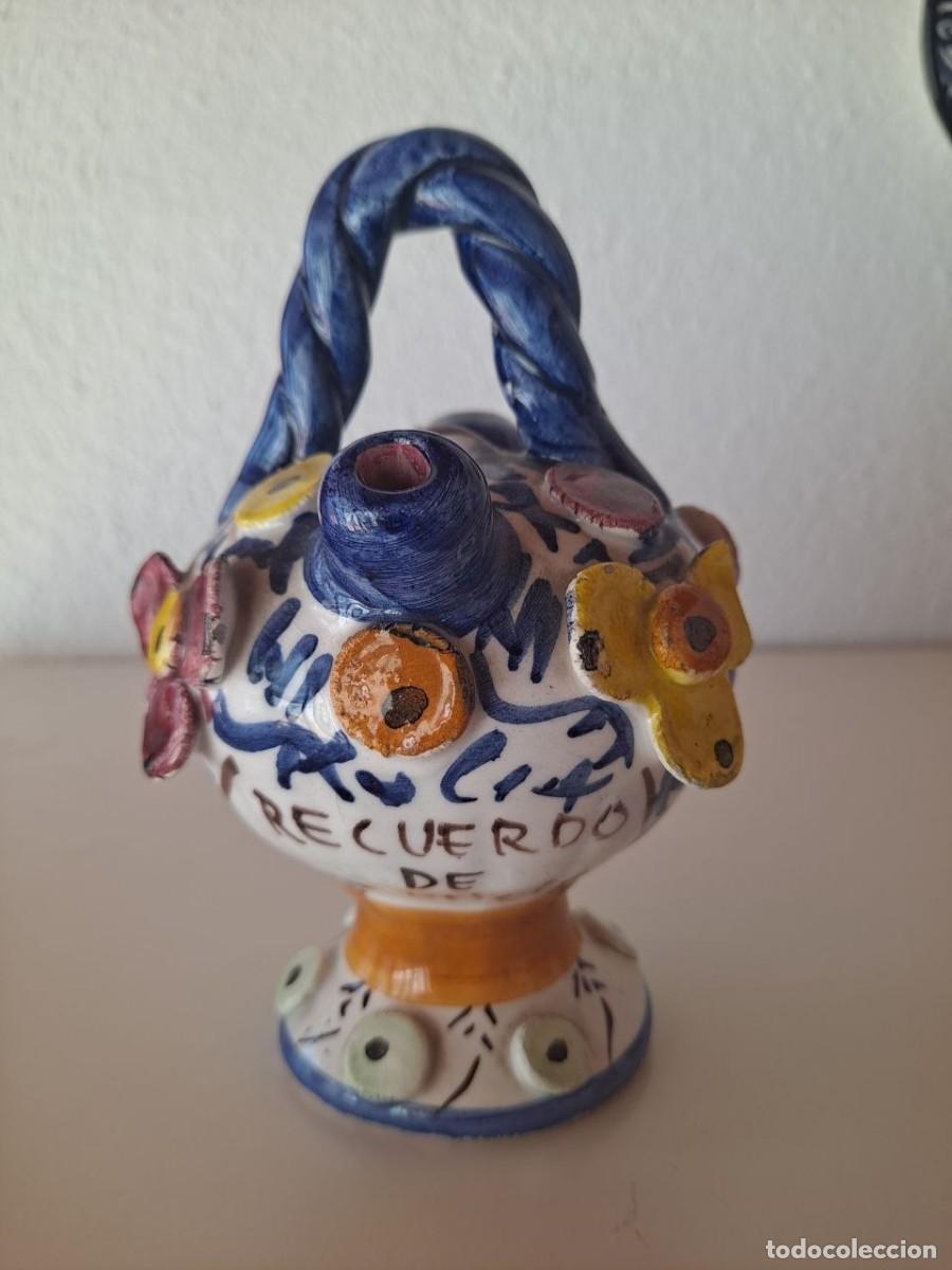 Antig&uuml;edades: Botijo flores Recuerdo de Valencia