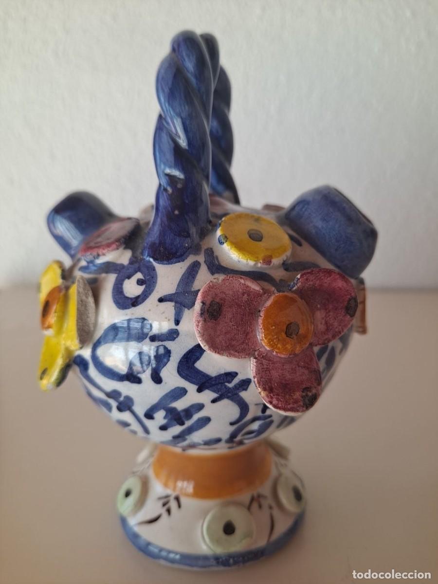 Antig&uuml;edades: Botijo flores Recuerdo de Valencia - Foto 3