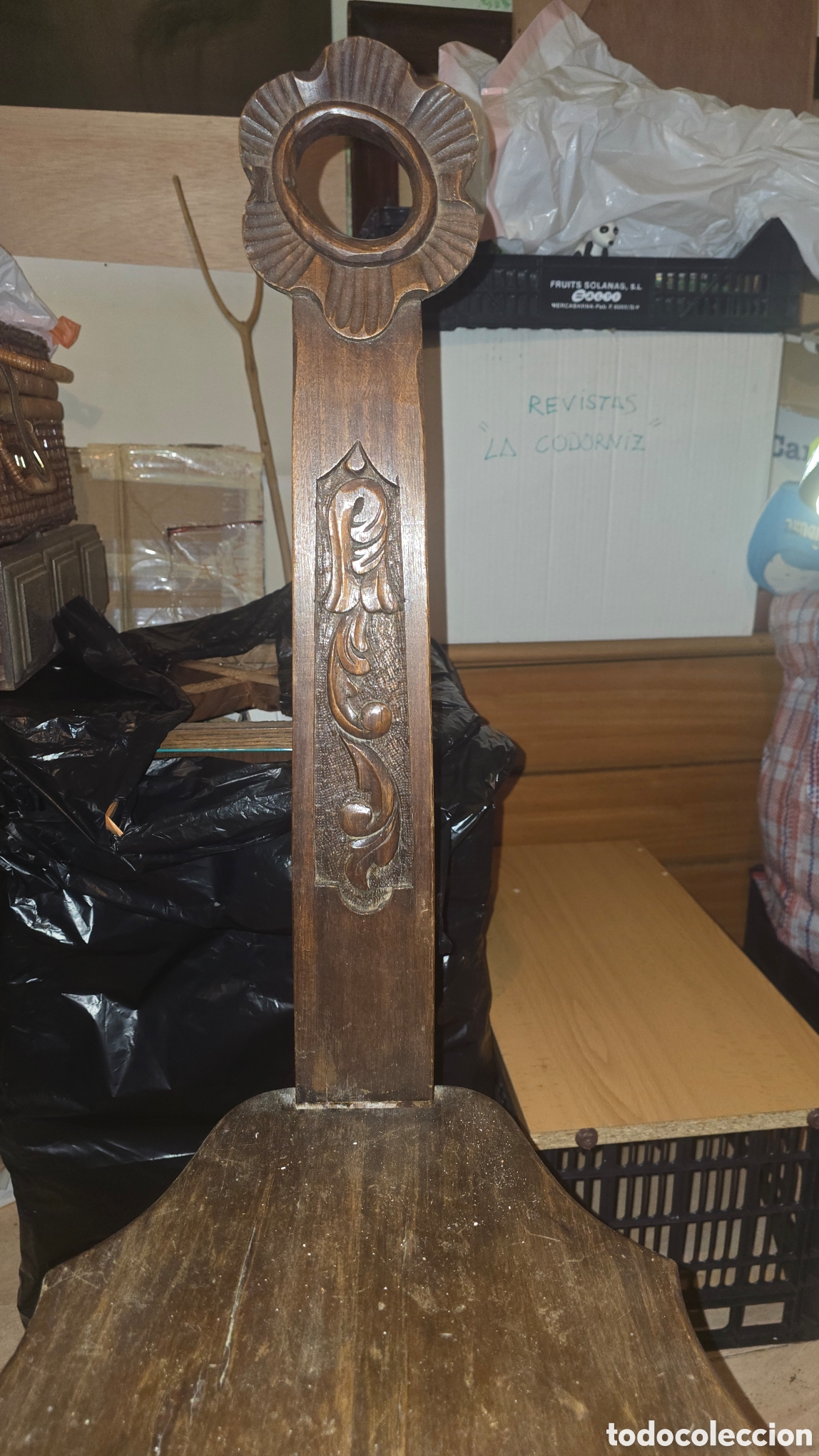 Antig&uuml;edades: Antigua silla paridera de madera maciza - Foto 2