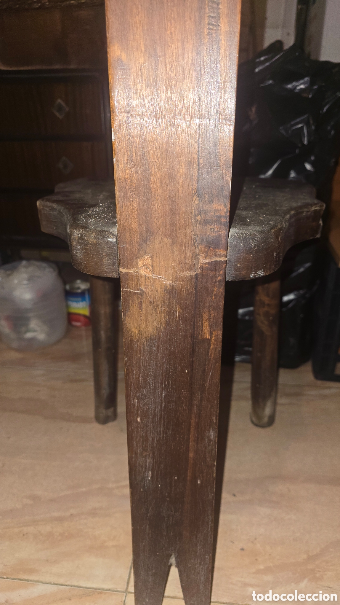 Antig&uuml;edades: Antigua silla paridera de madera maciza - Foto 12
