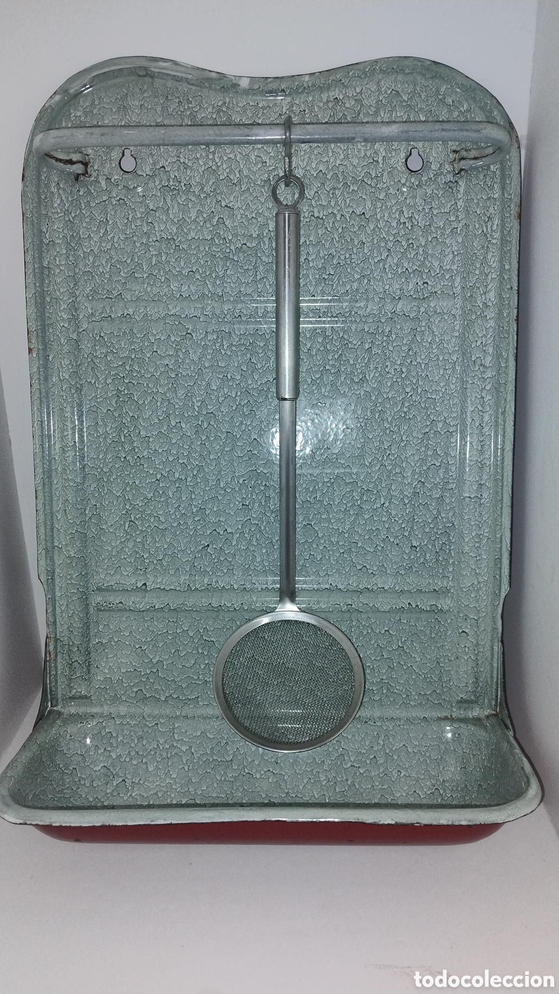 Antig&uuml;edades: Soporte hierro esmaltado para cocina