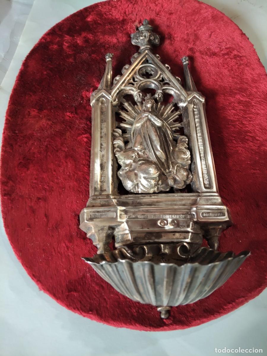 Antig&uuml;edades: Antigua benditera de plata ppSXXCon la Inmaculada