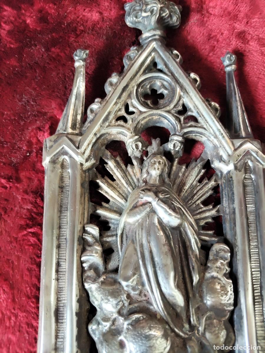 Antig&uuml;edades: Antigua benditera de plata ppSXXCon la Inmaculada - Foto 2