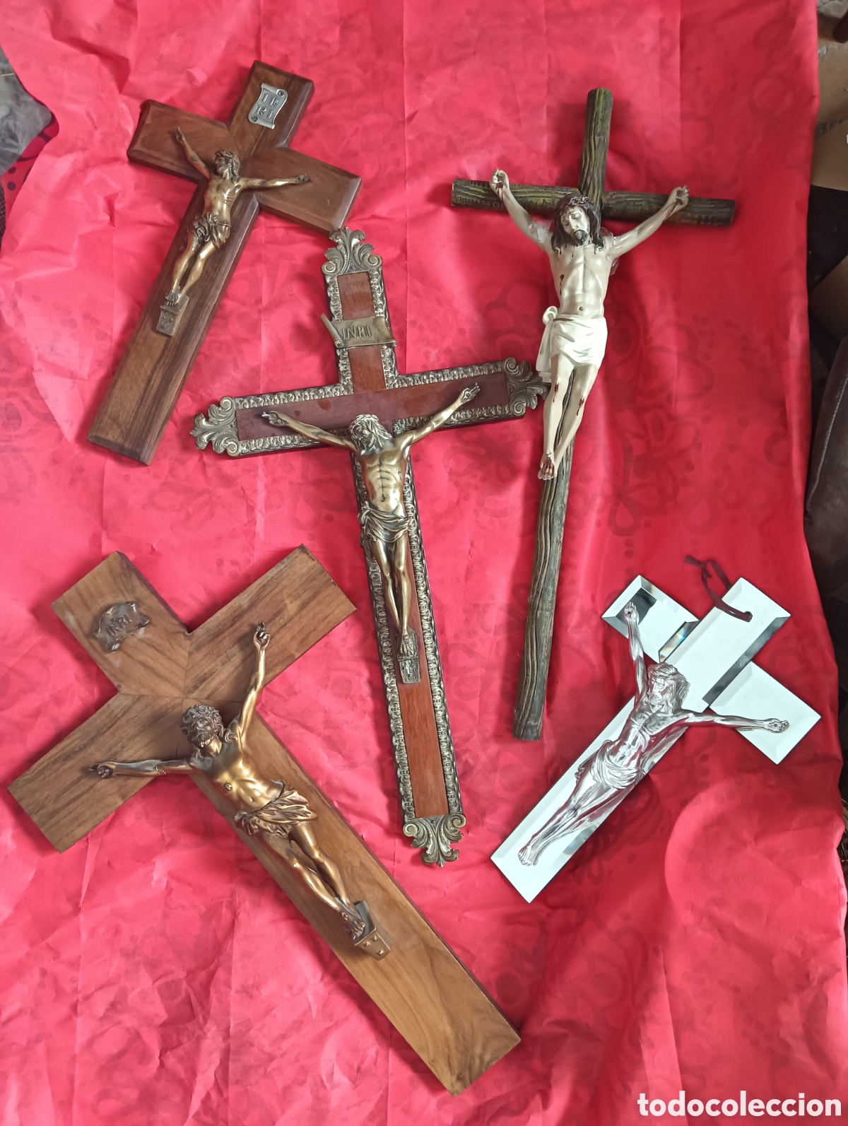Antig&uuml;edades: Lote antiguos crucifijos
