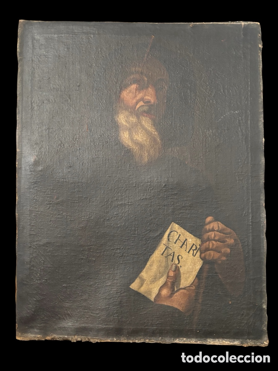 Antig&uuml;edades: Antiguo cuadro religioso Santo siglo XVII