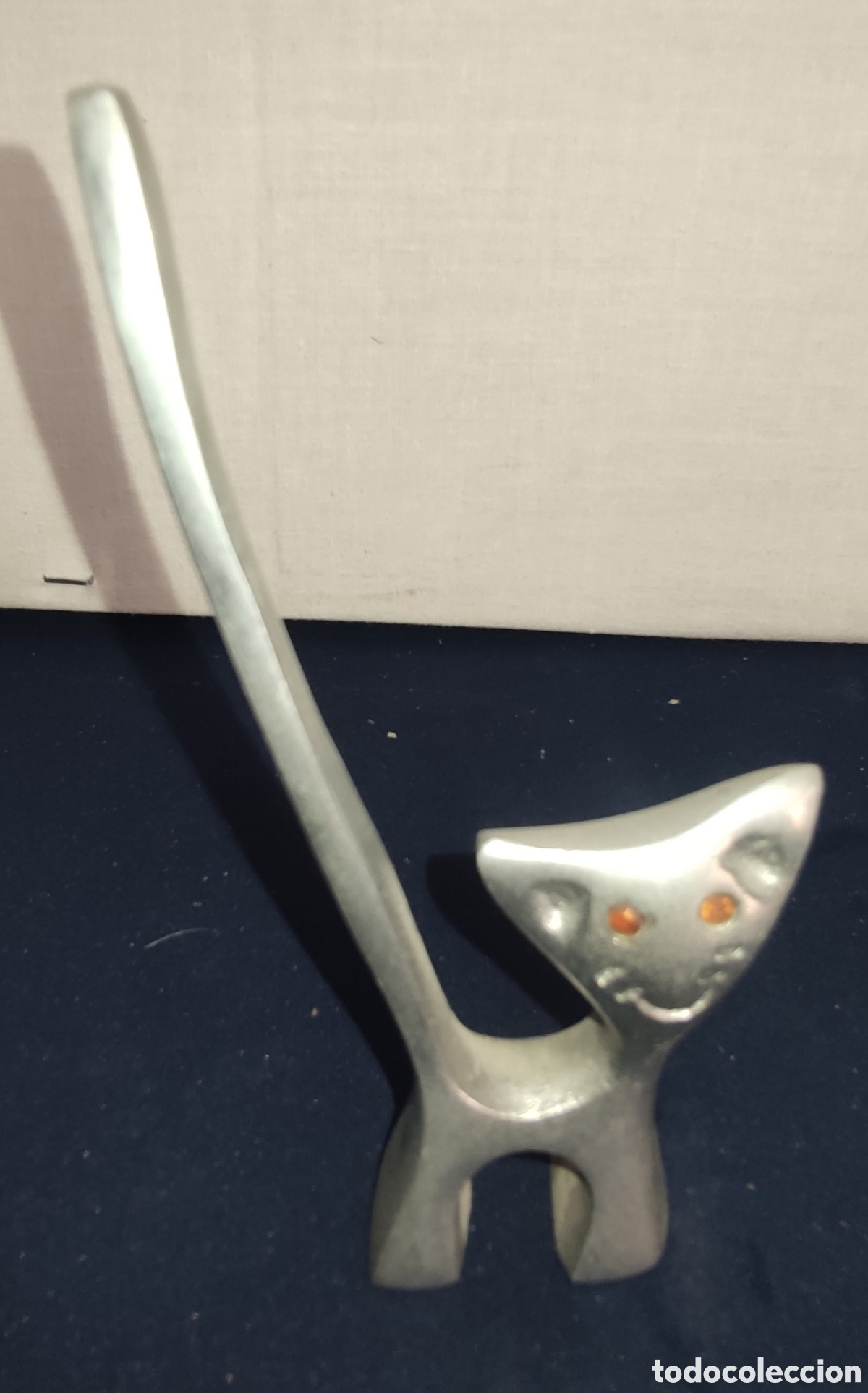 Antig&uuml;edades: Figura gato anillero vintage