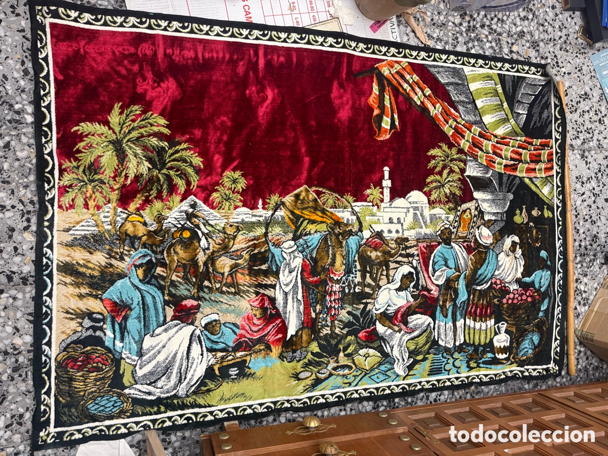Antig&uuml;edades: TAPIZ TERCIOPELO VINTAGE 175x115cm