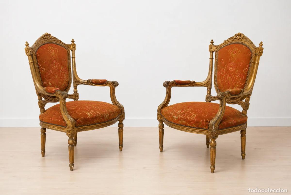 Antig&uuml;edades: Pareja sillones estilo Luis XVI - Foto 4