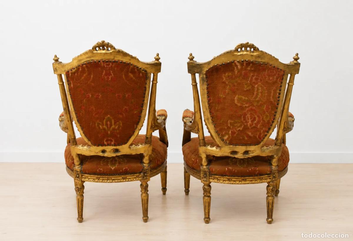 Antig&uuml;edades: Pareja sillones estilo Luis XVI - Foto 6