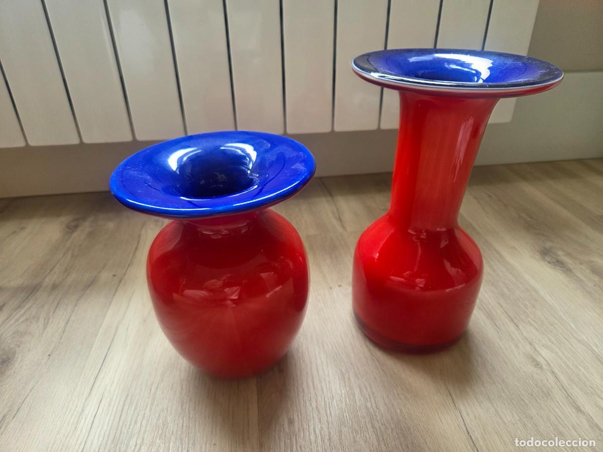 Antig&uuml;edades: 2 jarrones cristal de Murano - Foto 1