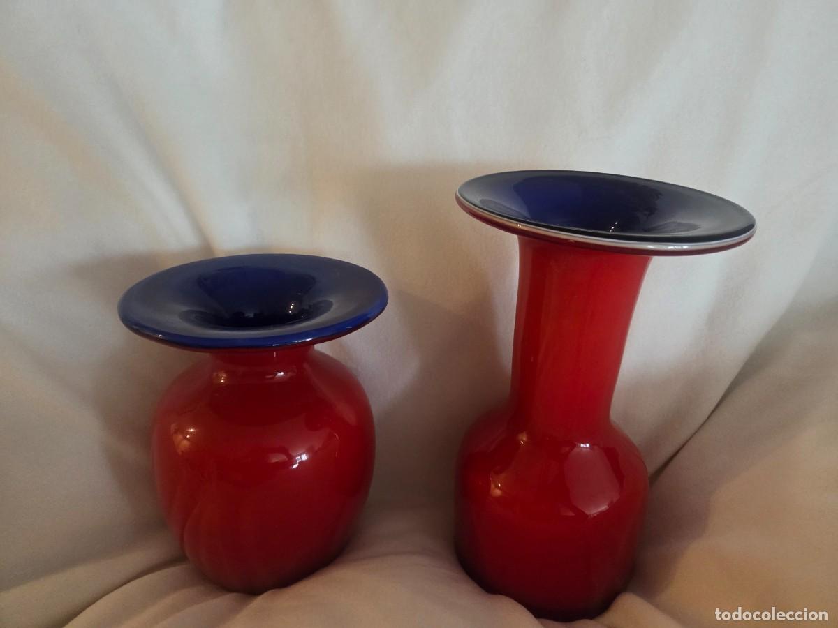 Antig&uuml;edades: 2 jarrones cristal de Murano - Foto 6