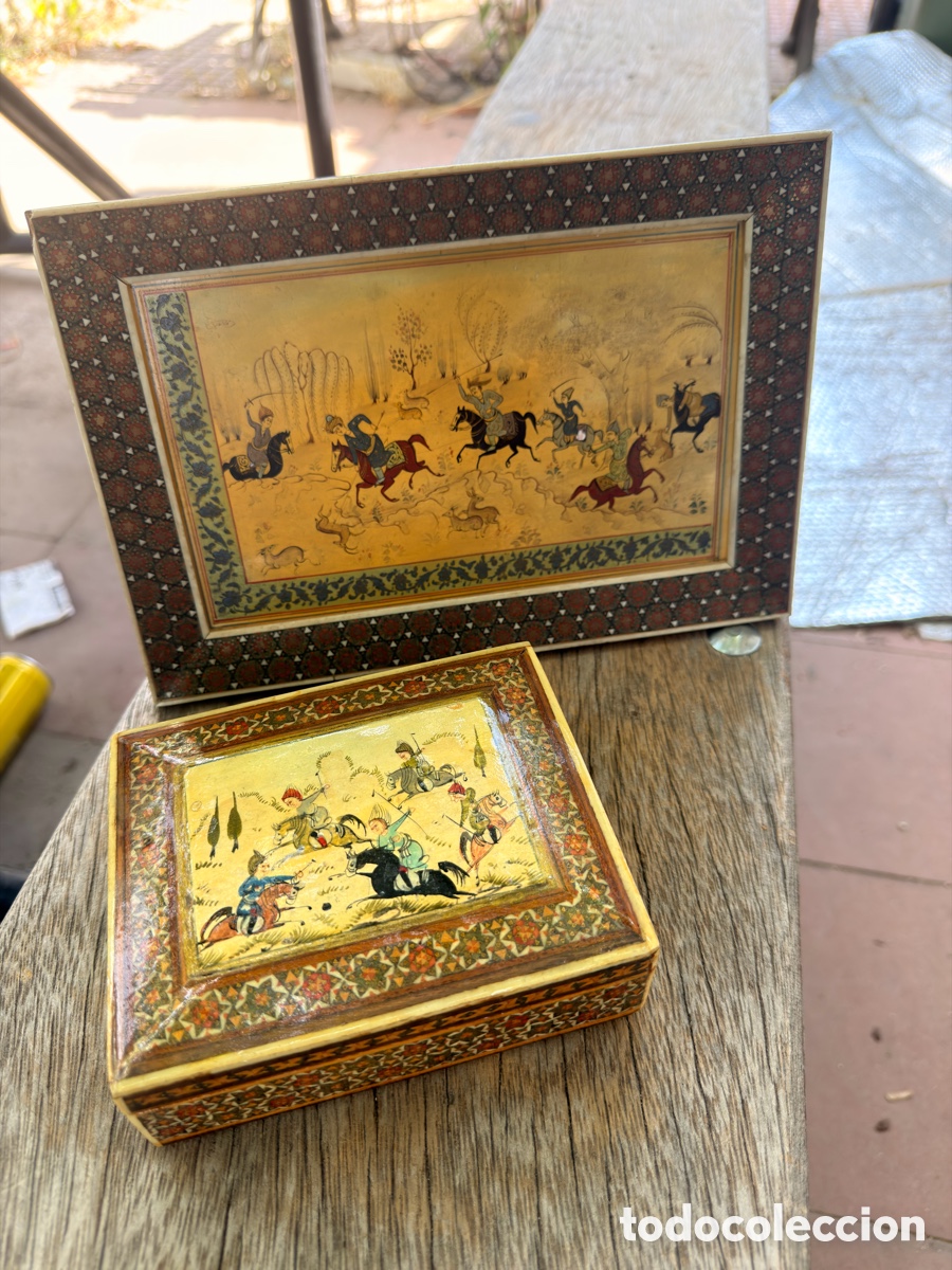 Antig&uuml;edades: Caja y cuadro antiguo