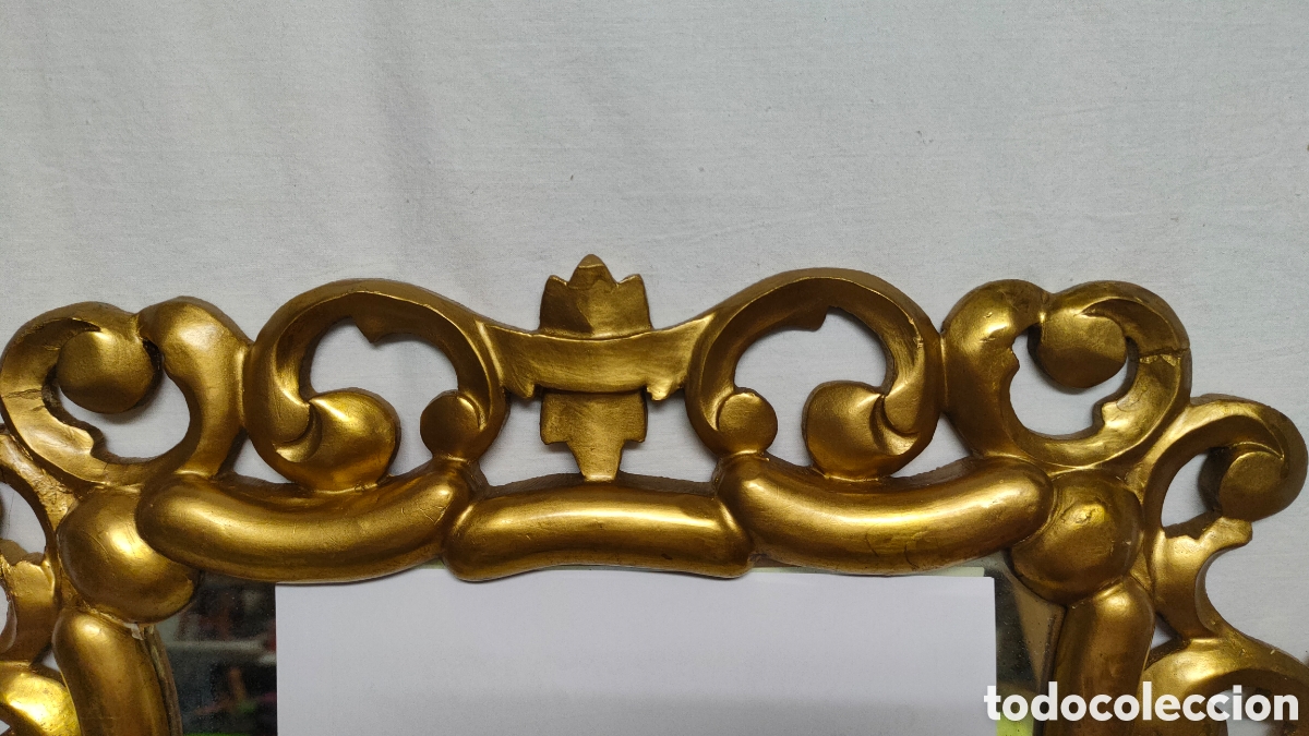 Antig&uuml;edades: ESPEJO CORNUCOPIA EN MADERA DORADO.CRISTAL BISELADO. - Foto 3