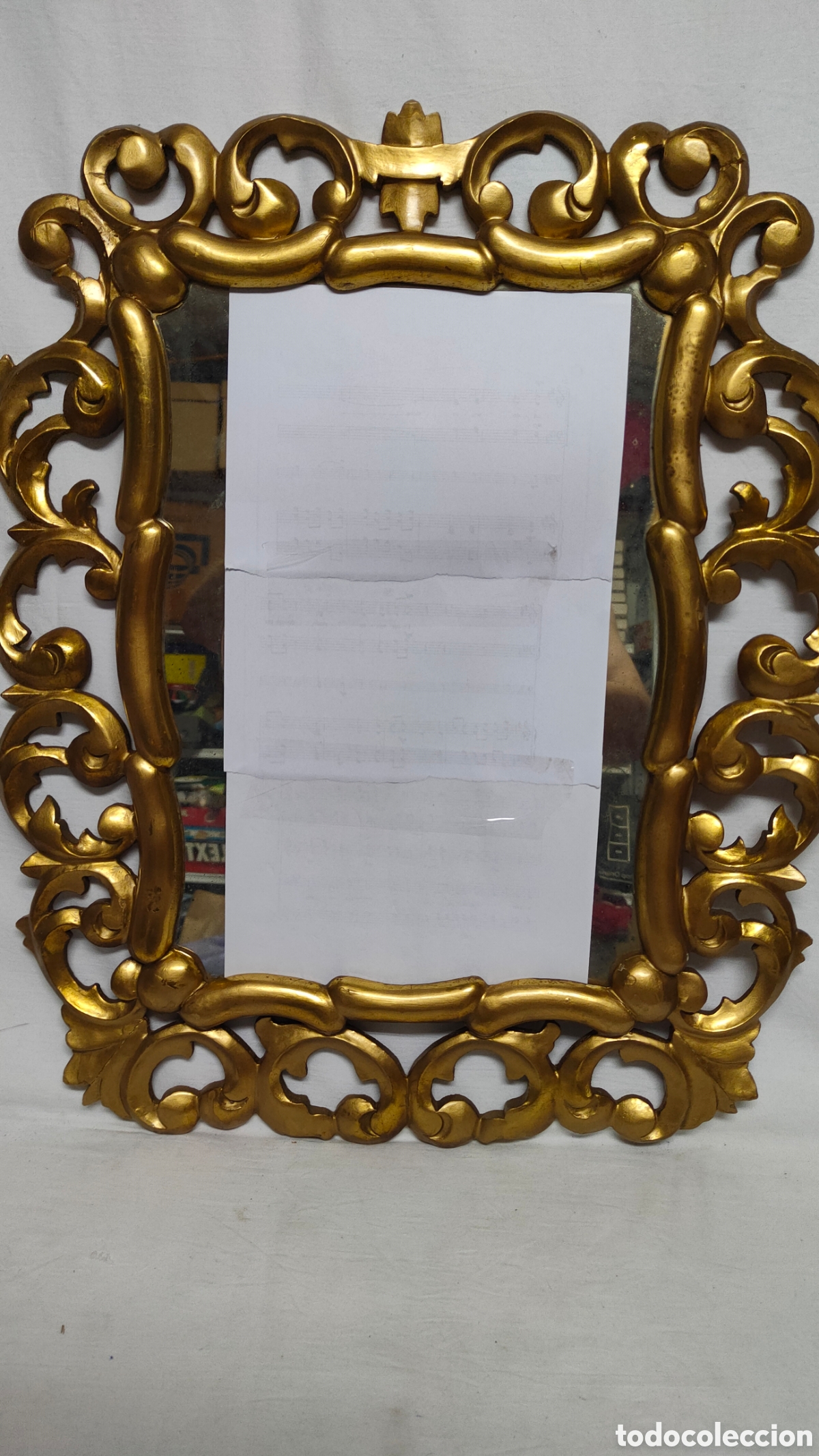Antig&uuml;edades: ESPEJO CORNUCOPIA EN MADERA DORADO.CRISTAL BISELADO. - Foto 10