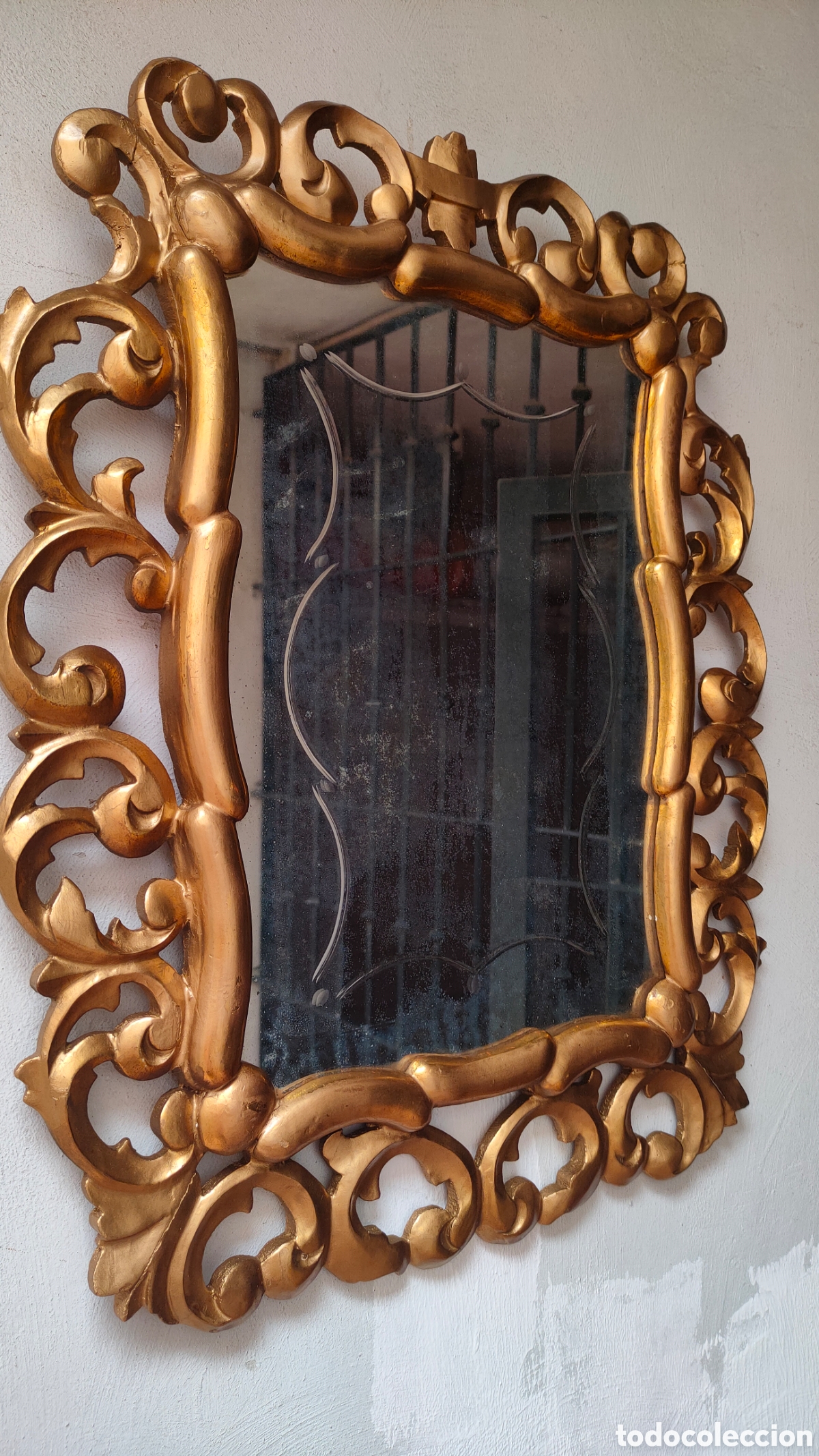 Antig&uuml;edades: ESPEJO CORNUCOPIA EN MADERA DORADO.CRISTAL BISELADO. - Foto 17