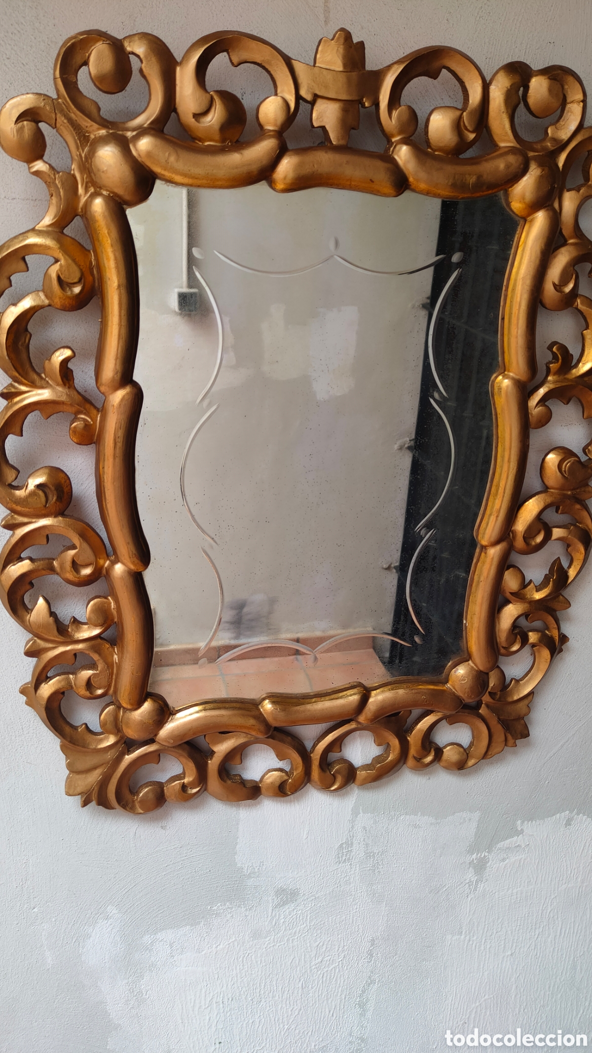 Antig&uuml;edades: ESPEJO CORNUCOPIA EN MADERA DORADO.CRISTAL BISELADO. - Foto 18