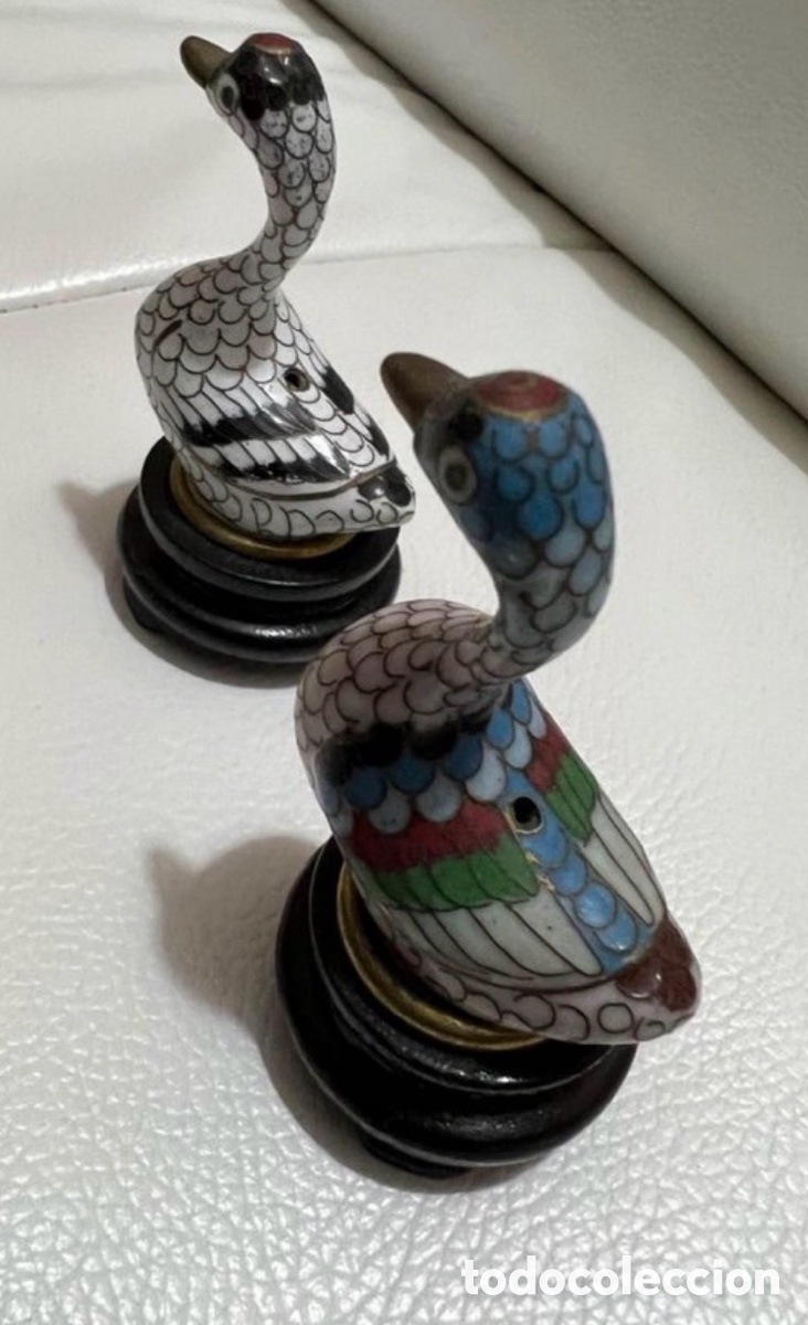 Antig&uuml;edades: Preciosos Cisnes Cloison&eacute; - Foto 2