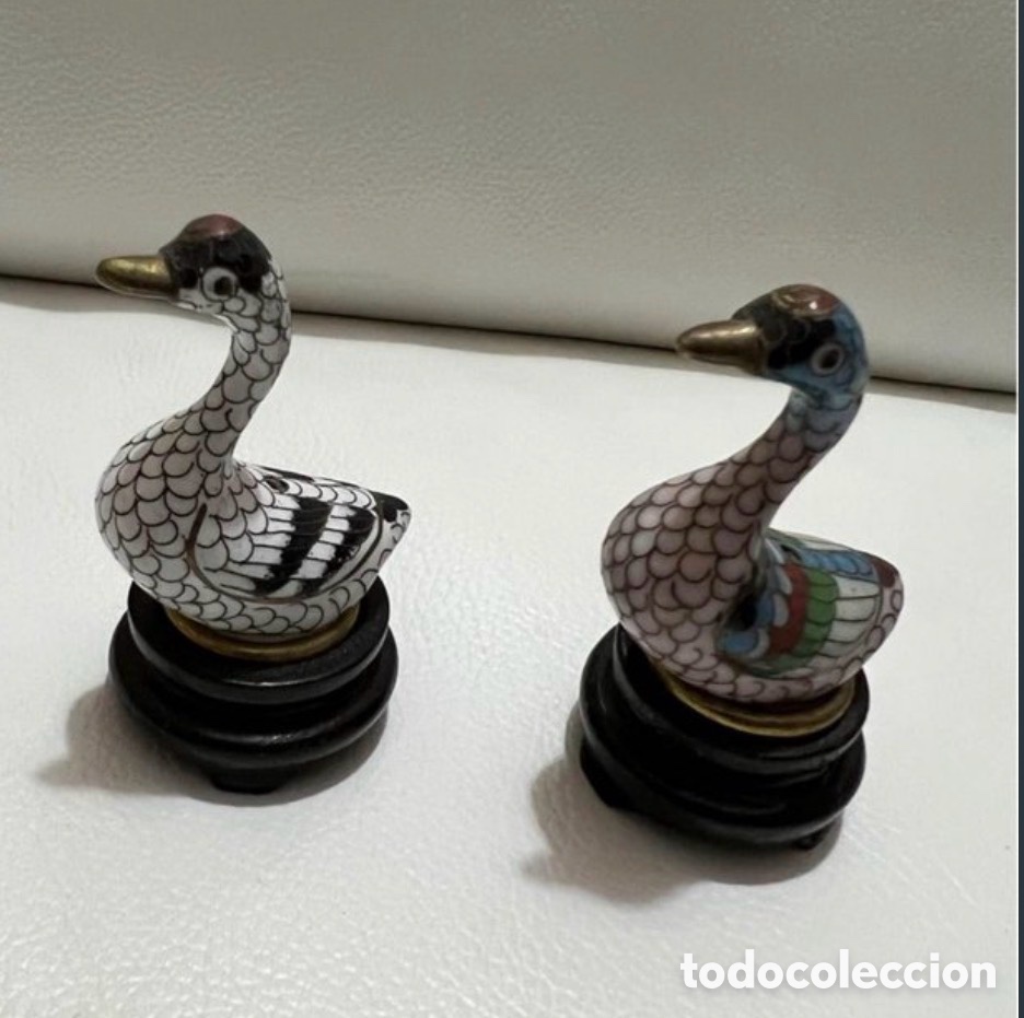 Antig&uuml;edades: Preciosos Cisnes Cloison&eacute; - Foto 1