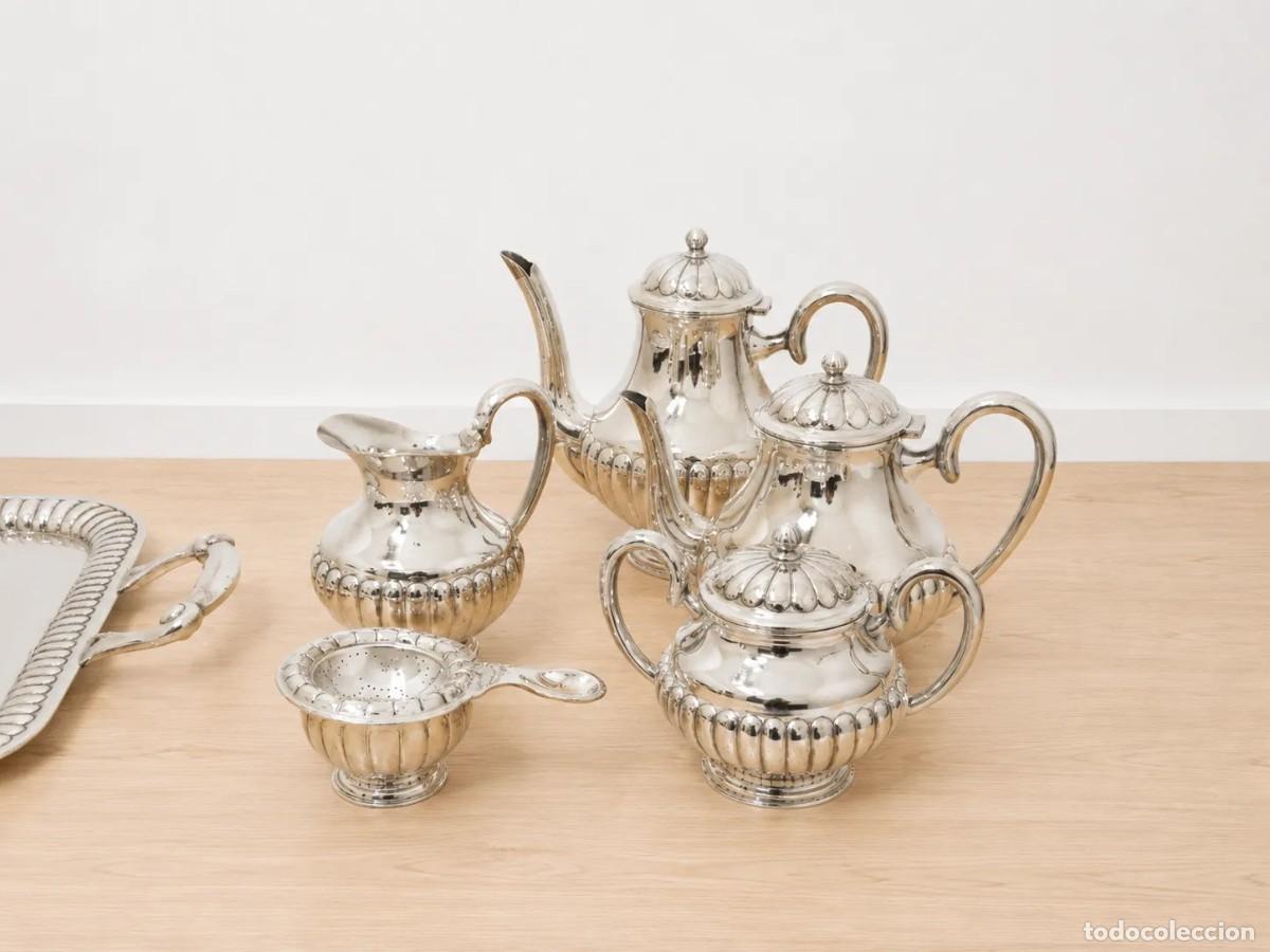 Antig&uuml;edades: JUEGO DE T&Eacute; ALPACA PLATEADA - Foto 3