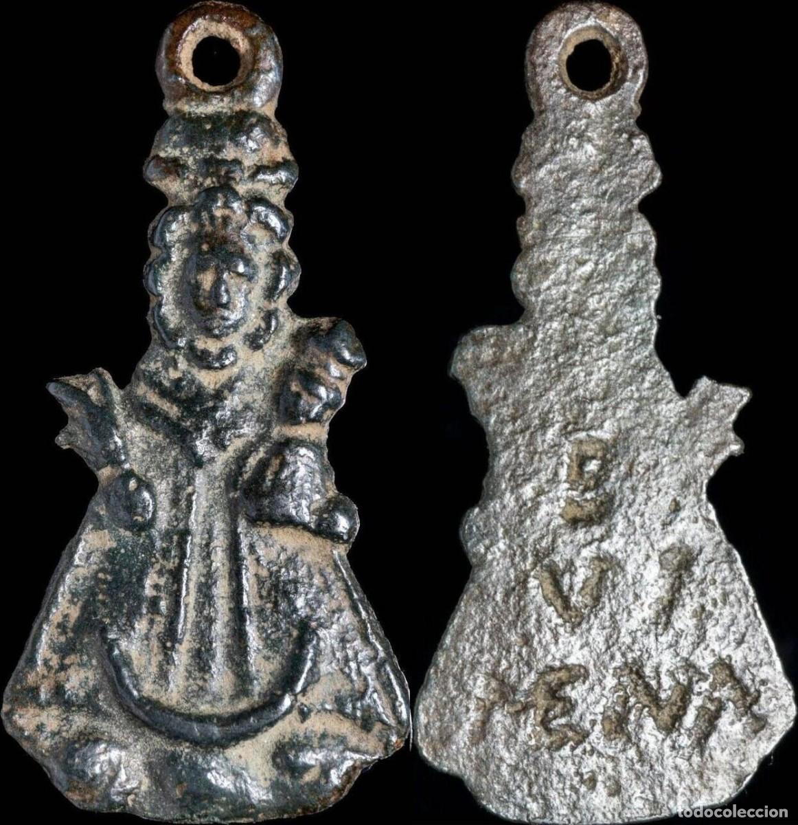 Antig&uuml;edades: Medalla Figurada Siglos XVI-XVII, Virgen Valdejimena - 36x18 mm