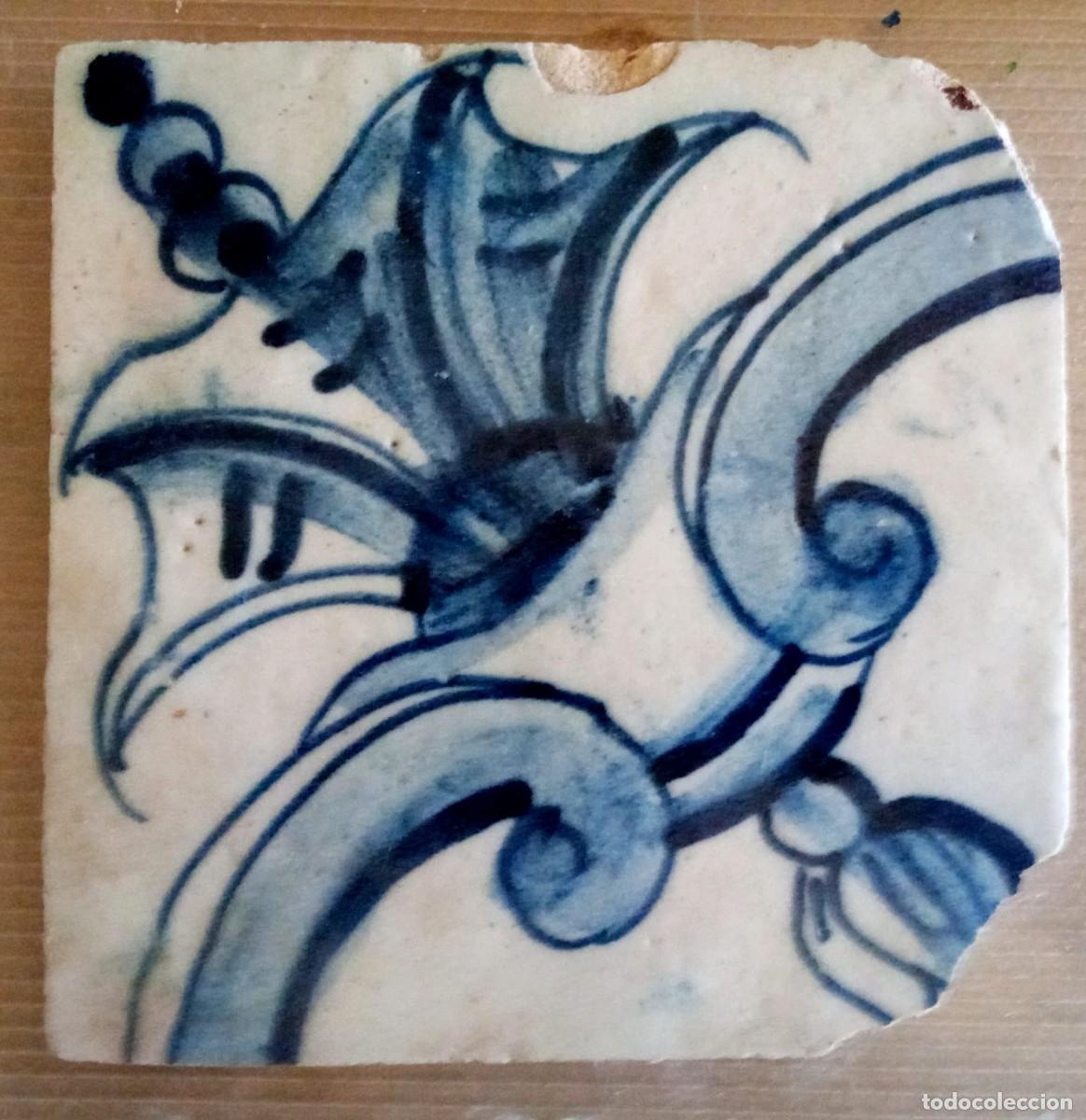 Antig&uuml;edades: azulejo antiguo de cer&aacute;mica esmaltada, portugu&eacute;s, siglos XVII y XVIII