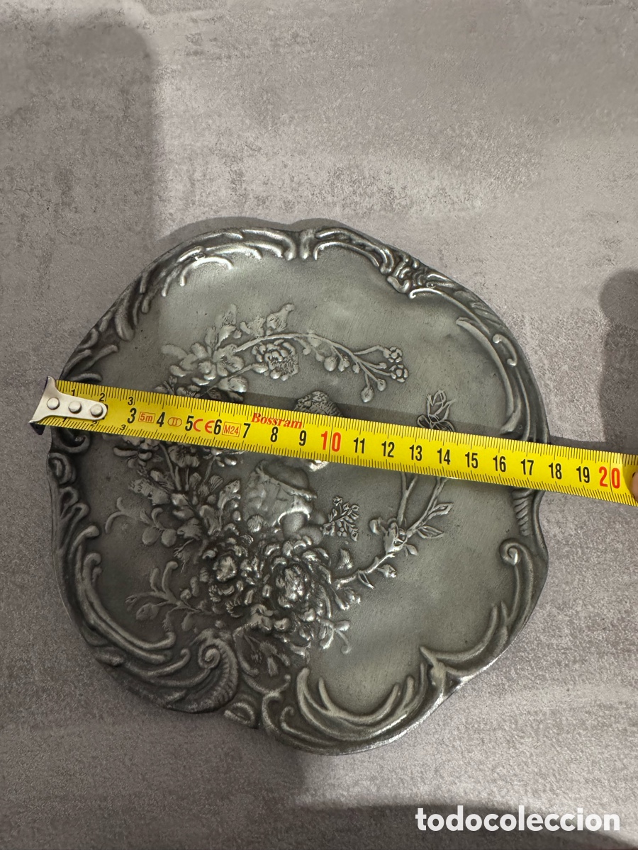Antig&uuml;edades: Placa Art Nouveau Pewter - Foto 3