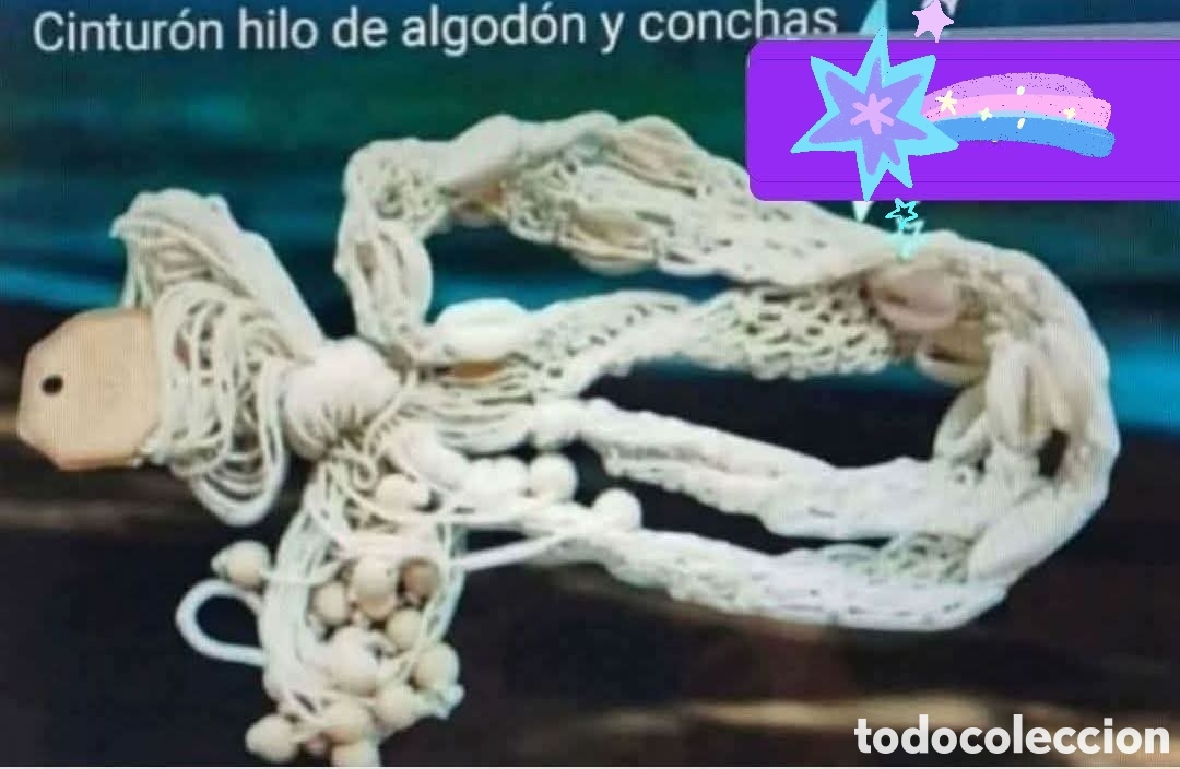 Antig&uuml;edades: :::: V90 - CINTURON MACRAME Y CONCHAS - Foto 1