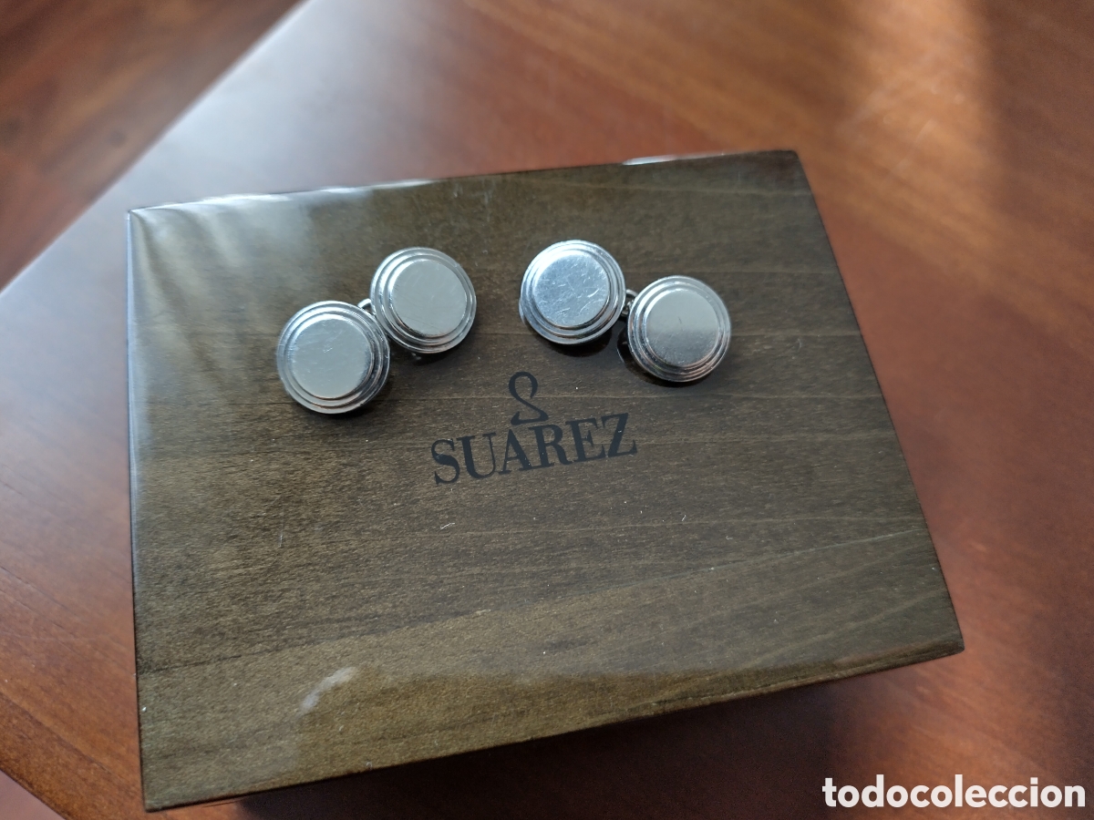 Antiquit&auml;ten: GEMELOS SU&Aacute;REZ PLATA LEY 925 CONTRASTES ITALIANOS CON CAJA VINTAGE (JOYER&Iacute;A LUJO)