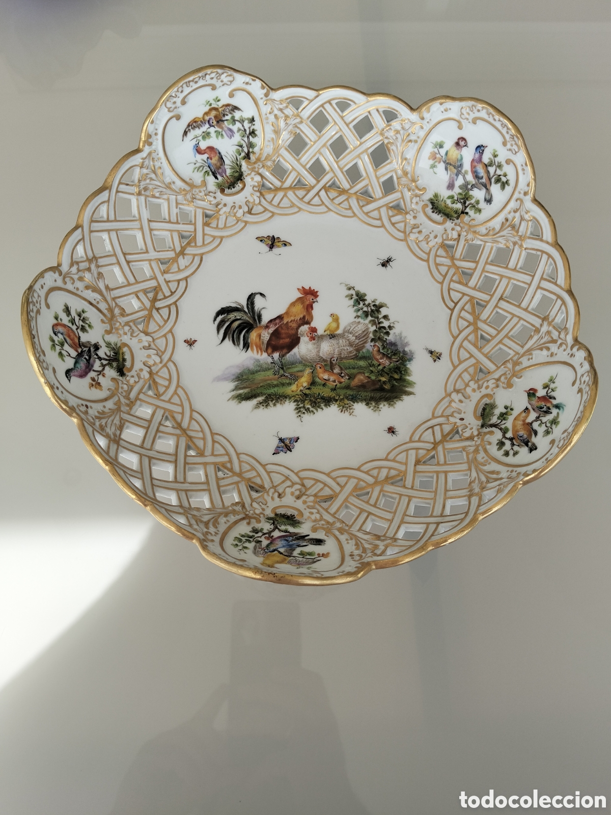Antig&uuml;edades: Centro de Mesa Frutero Calado Meissen - Porcelana Alemana - Periodo Pfeiffer (1924-1934) - Primera C