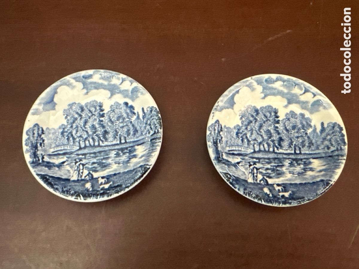 Antig&uuml;edades: PAREJA DE PLATO PEQUE&Ntilde;OS ROYAL WORCESTER. AVON SCENES 1970.