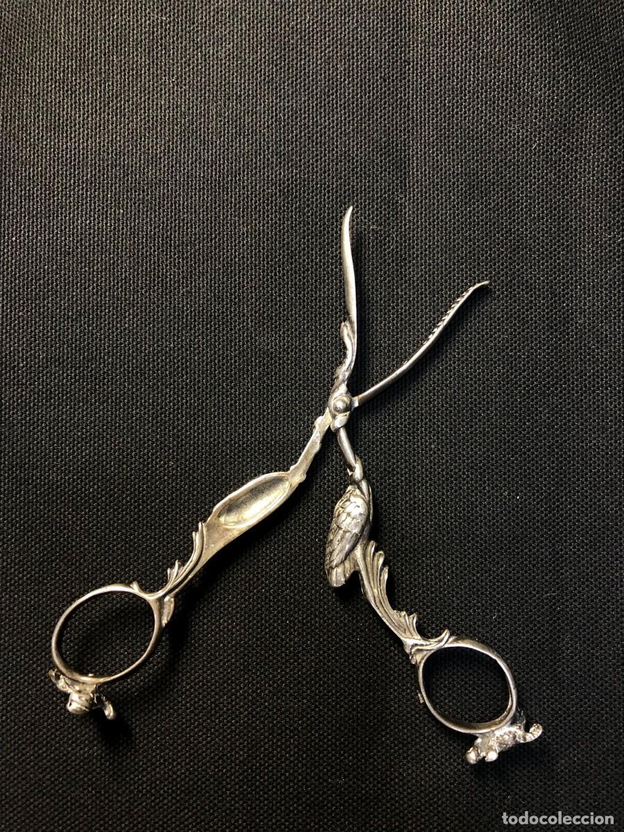 Antig&uuml;edades: Antiguas Pinzas / Tijeras de Cord&oacute;n Umbilical de Plata de Ley 925 - Dise&ntilde;o de Cig&uuml;e&ntilde;a e Beb&eacute; - Manuf