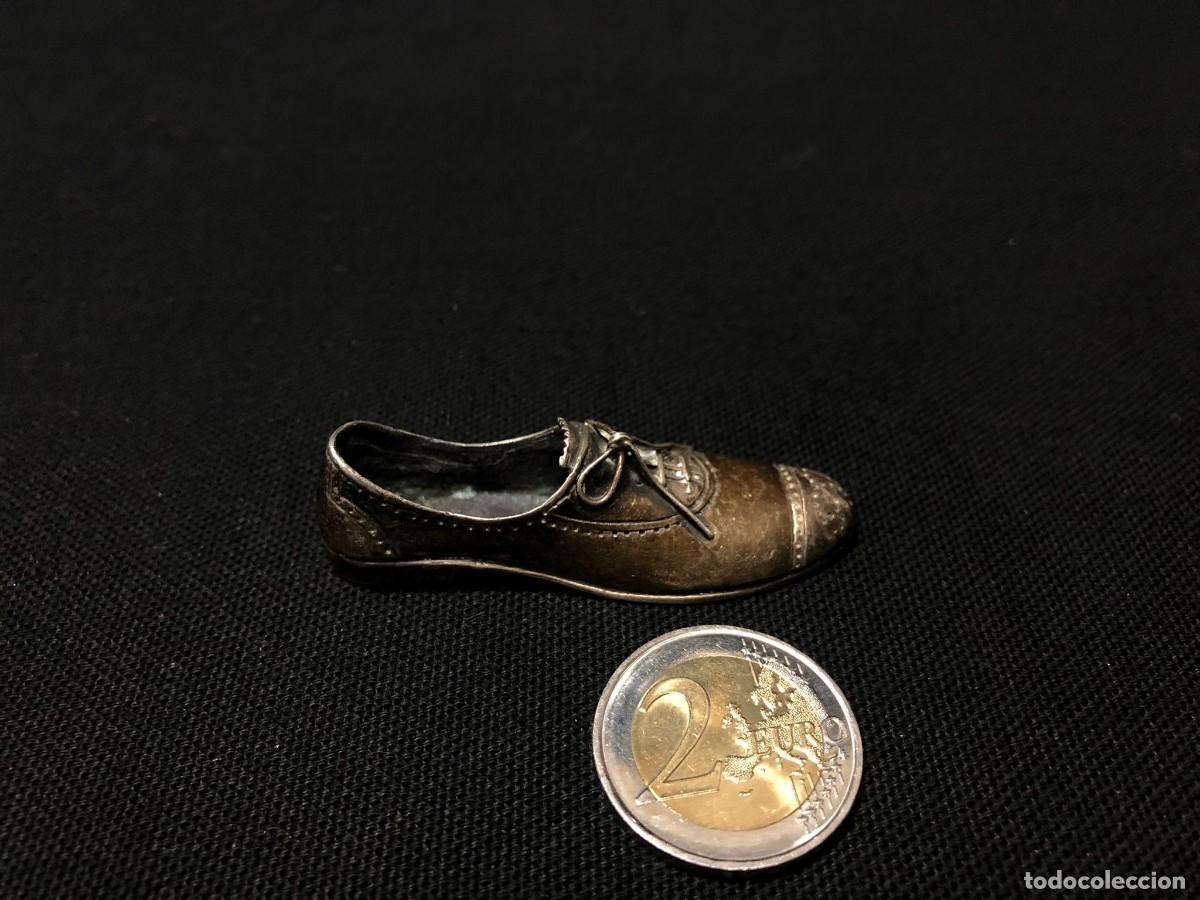 Antig&uuml;edades: Preciosa Miniatura de Plata de Ley Antigua - Zapato de Caballero Tipo Oxford - 23,85 Gramos