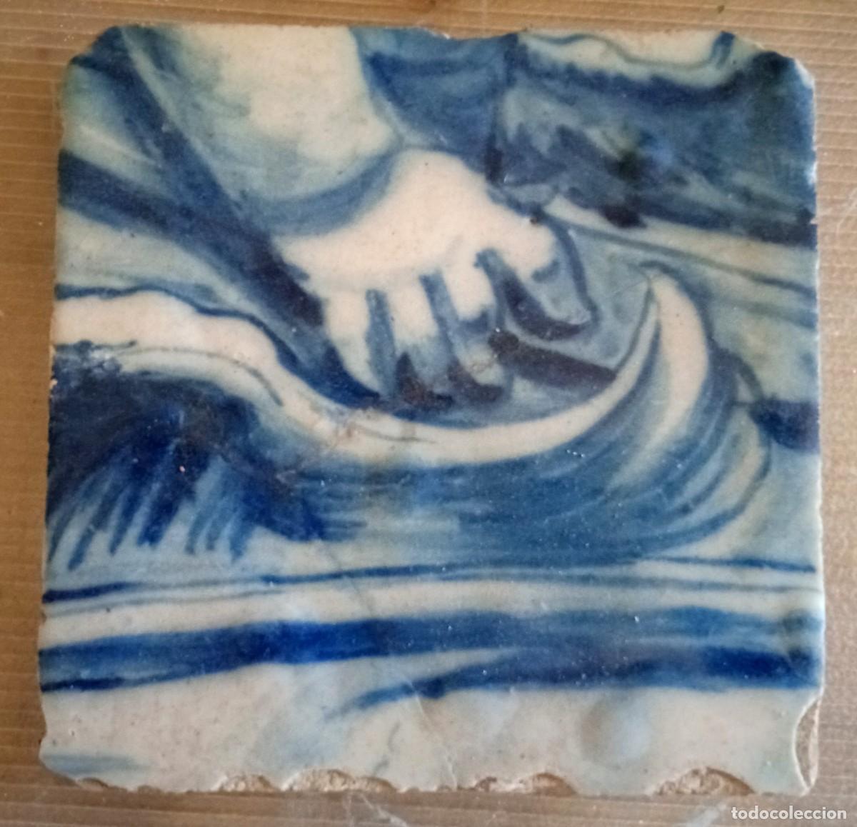 Antig&uuml;edades: azulejo antiguo de cer&aacute;mica esmaltada, portugu&eacute;s, siglos XVII y XVIII