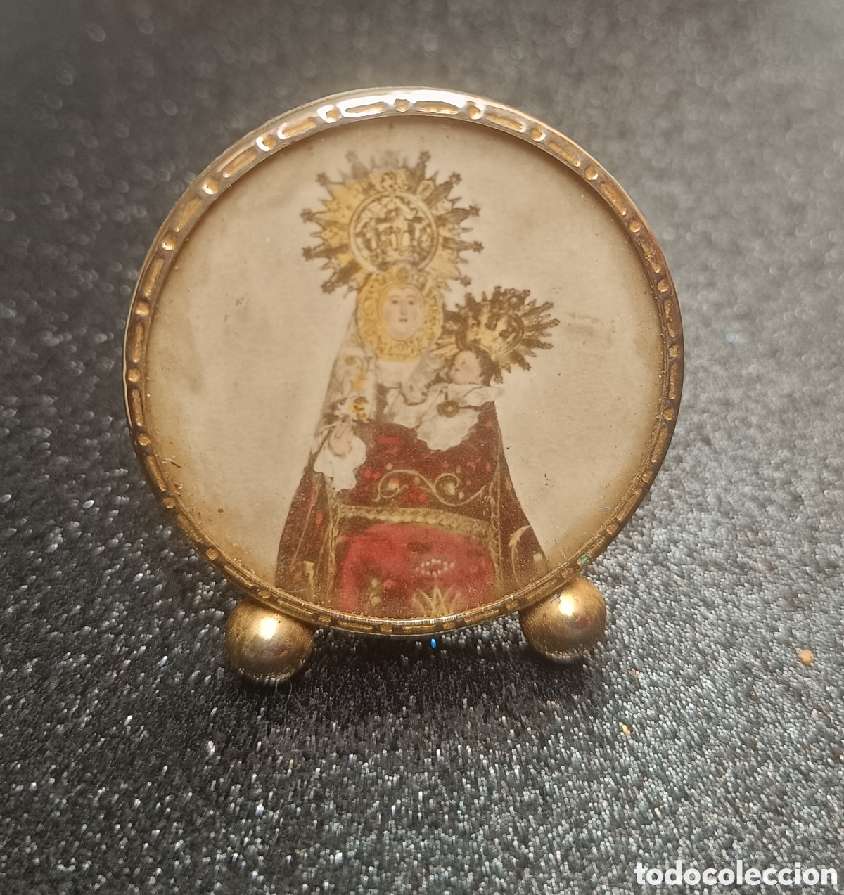 Antig&uuml;edades: Virgen del Roc&iacute;o Vintage con Rosario de dedo